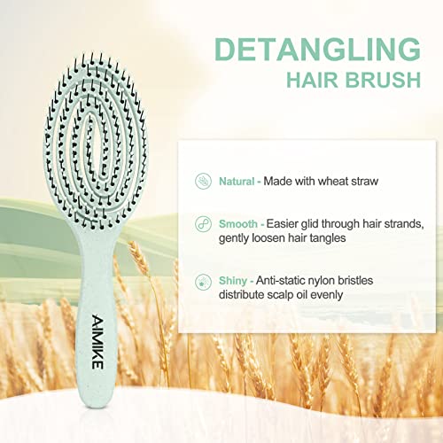 Escova redonda, cerâmica nano térmica e escova de cabelo de tecnologia iônica com pincel de cabelo de destrancação, escova