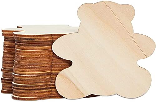 Juvale 24 Pack de madeira de pelúcia de madeira recortes para artesanato, peças de madeira inacabadas para projetos de bricolage