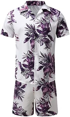 2023 Button Up Mens Suits de jogging conjuntos de praia havaiana Tops de verão e calças de manga curta