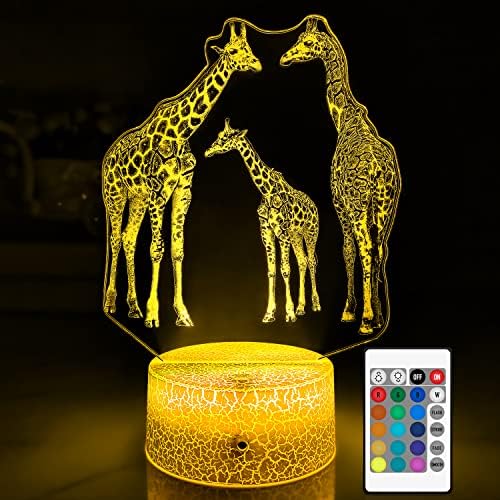 Nove quadrados egou girafa presentes para crianças girafa noite luz com toque remoto e inteligente 7 cores alterando a lâmpada