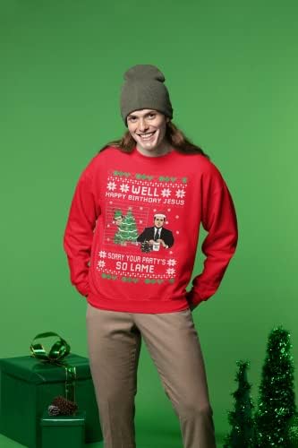 Bem feliz aniversário Jesus Office engraçado Office Sweater de Natal Feia Crewneck Sweatshirt gráfico