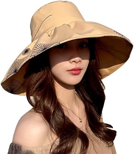 Mulheres largura Brim Sun Hat Women Sun Large Brim Hat dobrável Capace de praia de verão para pescar caminhada