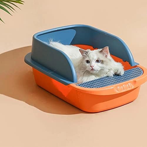 PAN PAN DHDM CAT PAN PAN PAN de areia de gato semi-fechada com banheiro de gato de pá, adequado para gatos e cães pequenos