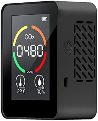 Xunion Qualidade do ar Monitor formaldeído CO2-TVOC Testador de temperatura Medidor de umidade K1N0 EY6