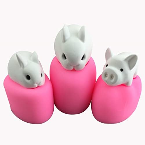 3D Bunny Rabbit Pig Silicone Molde