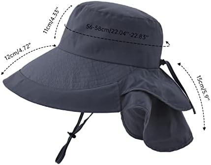 Chapéus de sol para mulheres Caminhadas de pesca chapéu largo com chapéu de aba grande do pescoço chapéus de proteção para homens