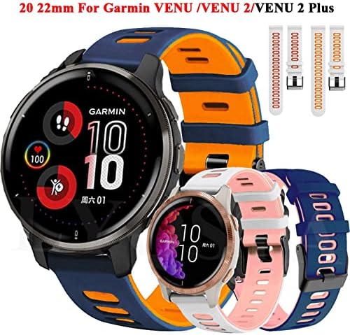 Dfamin Smart Watch Strap for Garmin Venu 2 Plus Band Venu/Venu2 Forerunner 245 645 Pulparelete de Bandeira Silicone 20 Cinturão de 22mm