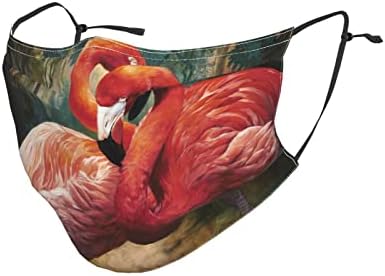 Máscaras faciais ajustáveis ​​com 2 filtros ajustáveis, máscaras de tampa da boca flamingo