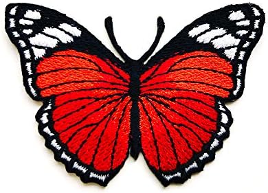 TH Butterfly Red Color Retro Belas patches de logotipo Applique Bordado costurar em ferro em remendo para mochilas Jeans