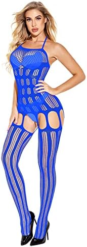 KECAR SEXY PLUS Lingerie Womens Halter Bodystocking Bodysuit Pijamas Mesh Chemise Nightwear Awear Lace NightShirt