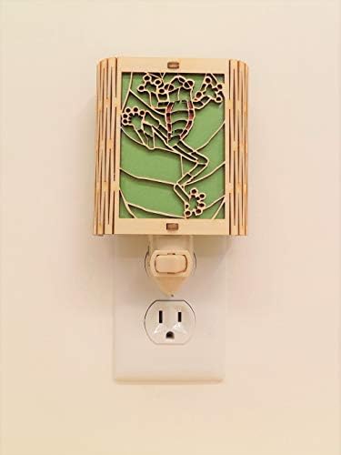 Lâmpadas de Vermont Tree Frog Night Light, Night Light, Made Made, Wooden, Tree Frog, Ideal para quarto, corredor, quarto do bebê,