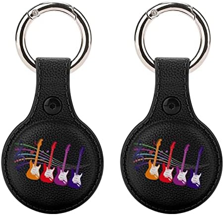 Suporte colorido de guitarra musical para airtag Key Ring TPU Proteção Caso Localizador de capa Tag para carteira Pets