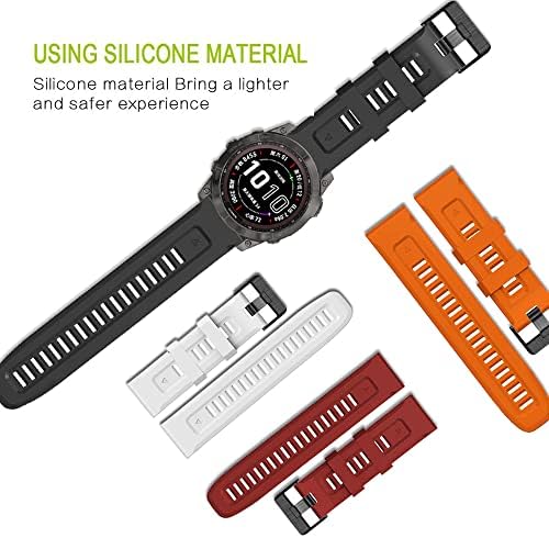 Sawidee 26 mm Silicone Redução de Silicone Relógio Strap para Garmin Fenix ​​7x 6x 5x 3hr Watch EasyFit Wrist Strap for fenix