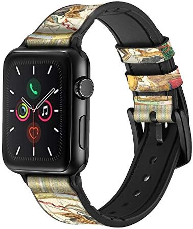 CA0584 Constellation Star Map Sky Map Leather & Silicone Smart Watch Band Strap para Apple Watch Iwatch Tamanho 38mm/40mm/41mm