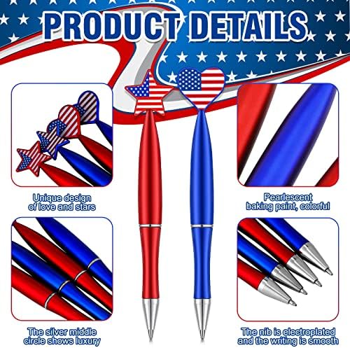160 peças American Flag canetas Independência Dia Canetas patrióticas canetas esferográficas dos EUA