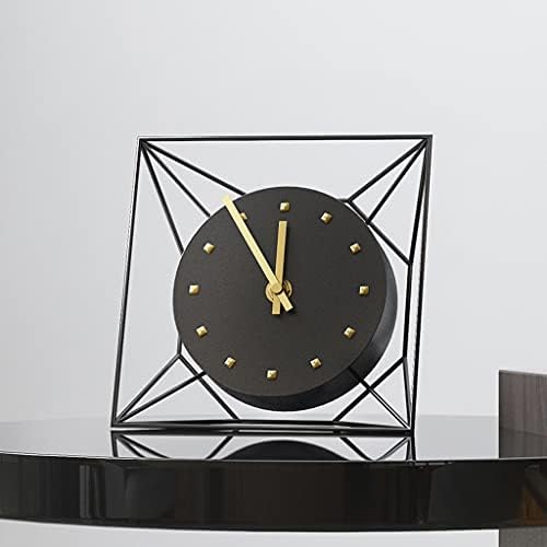 Uxzdx 3d metal mesa quadrada relógio Desktop decorativo minimalista de vento frio relógios silencia
