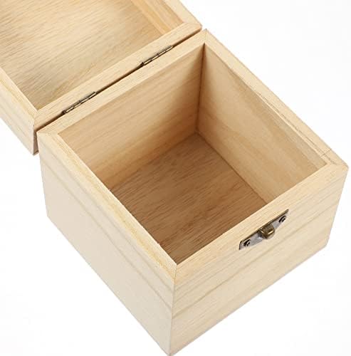 Caixa de presente de madeira de madeira CABILOCK CAIXO DE TOLHA DE MADEIRA 4PCS Caixa de armazenamento de madeira com