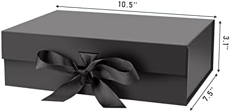 Caixa de presente com tampa para presentes 10.5x7.5x3.1 polegadas com fita e fechamento magnético