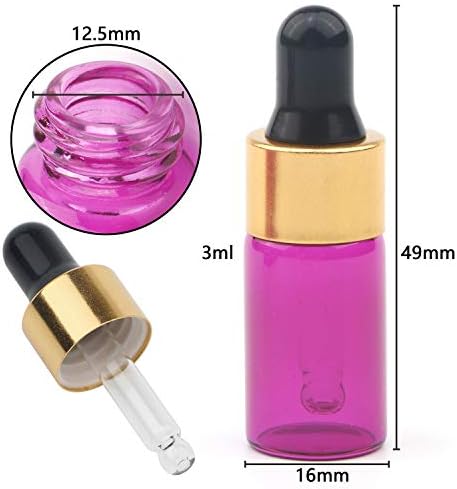Ellbest 20pcs 3ml Mini garrafas giratórias multicoloridas garrafa de vidro de vidro essencial de óleo vazio garrafa de perfume