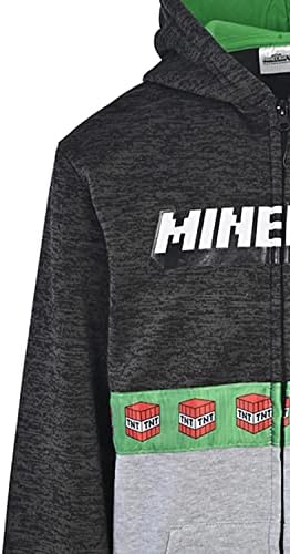 Minecraft Boys Video Game Hoodie - Black and Green Creeper Face - Sweatshirt oficial