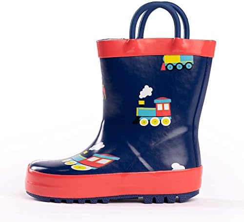 Botas de chuva de borracha Norty para crianças - botas de borracha à prova d'água meninos e meninas sólidas e estampadas de