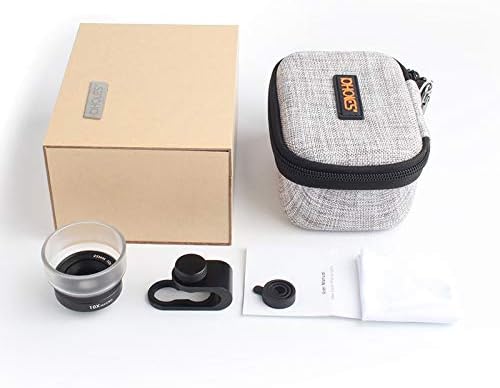 Lunchbox.com HD Macro 25mm Lente de telefone celular 10x Câmera de viagem Lente macro externa, adequada para a maioria