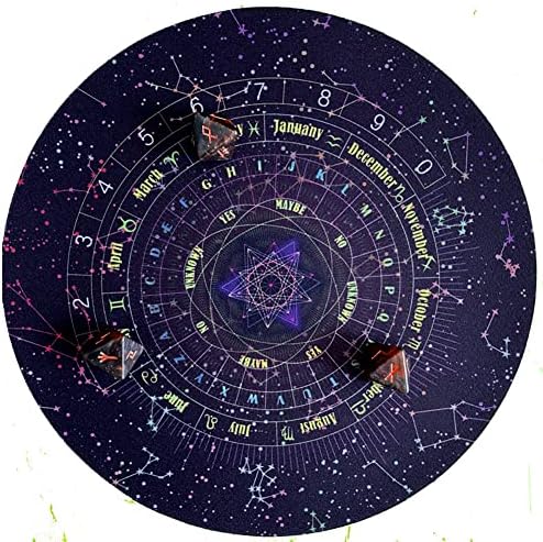Tookie Divination tapete, quadro de pêndulo de forma redonda leve, 8,66 polegadas de céu estrelado letra de borracha pêndulo