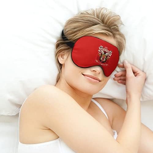 Máscara de olho Merry Krampus com alça ajustável para homens e mulheres noite de viagem para dormir uma soneca