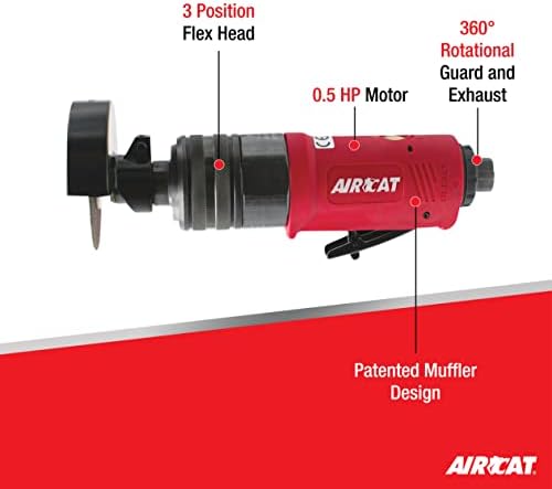 Aircat 6530: 0,5 hp ferramenta de corte de cabeça flexível de 3 polegadas de 3 polegadas de 18.000 rpm