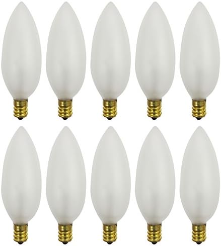 Royal Designs, Inc LB-9001-10 LB-9001-10 Projetos reais projeta lâmpadas incandescentes de fosco chiques, base de latão de candelabra