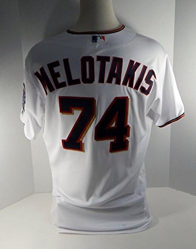 Minnesota gêmeos Mason Melotokis 74 Jogo emitido White Jersey - Jogo usou camisas MLB