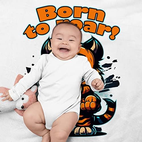 Nascido para rugido Baby Swaddle Blanket - Tiger Baby Blanket - Cobertor de bebê exclusivo