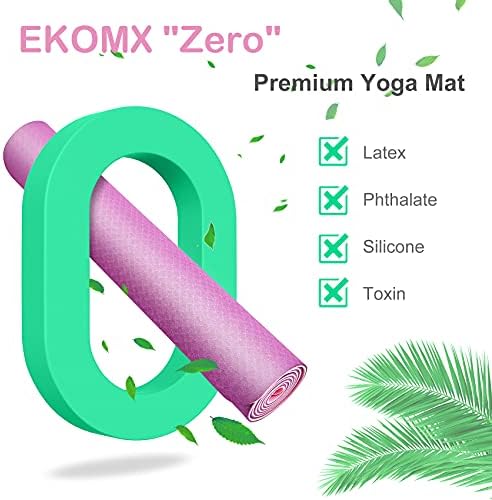 Tapete de ioga ekomx com alça de transporte premium, não deslizamento, não toixc, tapete de exercícios TPE para mulheres