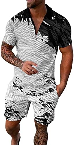 Camisa de tshirts de verão para homens mass de manga curta camisa casual e shorts conjuntos de roupas de verão de duas peças