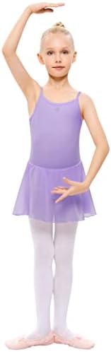 Vestido de dança de balé de camisola Lionjie meninas com saia collant de vara de dança infantil de back kids 3-12y