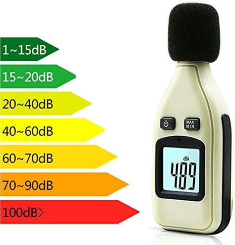 Detector de ruído jf-xuan, 30-130dba medidor de ruído LCD Luz de fundo digital Nível de som de volume Decibel Decibel Detector Digital