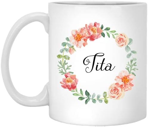 Caneca de Tita - Best Tita Coffee Cup - Tita Presente para o Dia das Mães - Caneca de Café Aquarelas de Aquarel