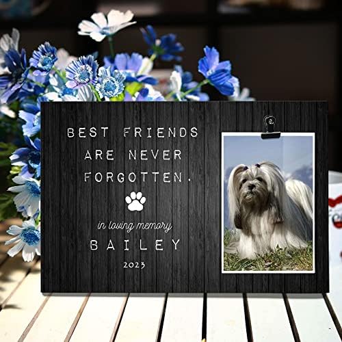 Melhores amigos nunca são esquecidos, em memória amorosa lhasa apso cachorro personagem cão memorial photo clipe moldura,