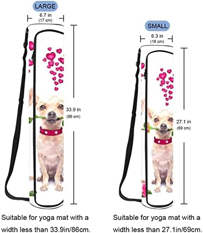 Ratgdn Yoga Mat Bag, Chihuahua com rosa Exercício ioga transportadora de tape