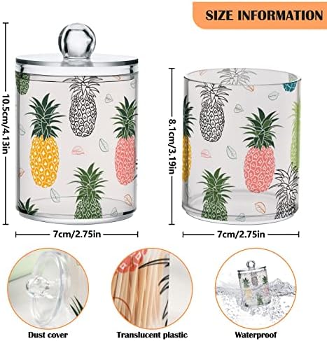 Colorido Pineapple Cotton Swab Suports Recipientes de banheiros Jarros com tampas conjuntos de algodão Ball Padrocer Round