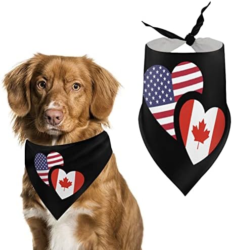 Canadá Bandeira dos EUA Dog Bandana Triângulo Printing Bibs Double Reversível Lenço Lenço para Animais