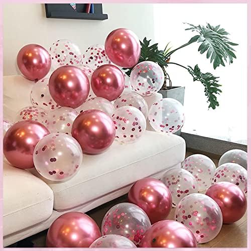 Balões rosa metálico -86pcs balões rosa quente cromado tamanhos diferentes 5/10/12/18 polegada Kit de arco de guirlanda de balão