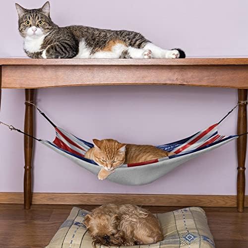 Union Jack Pet Hammock Stand Cat Bed Supplies Excelente respirabilidade Montagem fácil dentro de casa ao ar livre