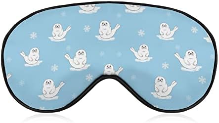Cartoon fofo Baby Seal Máscara para os olhos Sono vendidos com blocos de cinta ajustável Blinder leve para viajar Sleeping