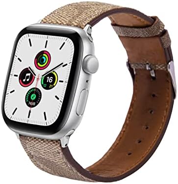 Wlouscer Luxury Leather Apple Watch Band para mulheres e homens 42mm 44mm 45mm, moda iwatch strap compatível se 7 6 5 4