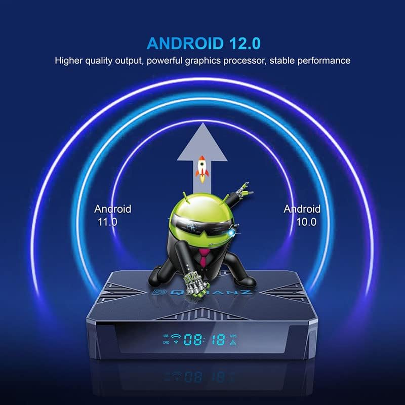 Android 12.0 TV Box, Smart TV Box 2GB 16GB AllWinner H618, Media Player Quad Core Suporte de 64 bits 4k 2.4g e 5.8g WiFi 6/BT5 Caixa
