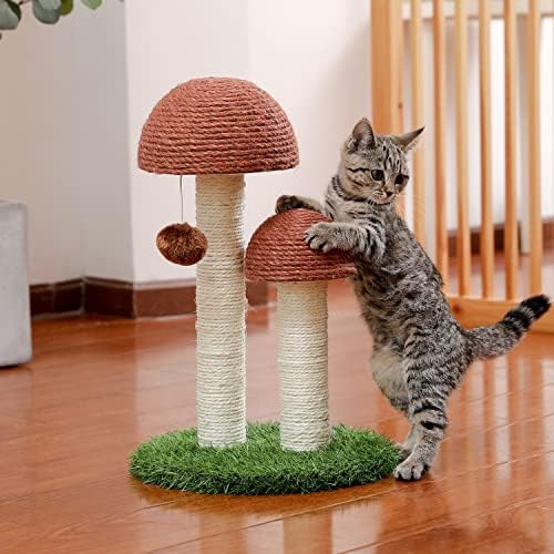 Lepsjgc gato scratcher cogumelo engraçado gatinho duplo arranhando postagens sisal brinquedos de treinamento de gatos para