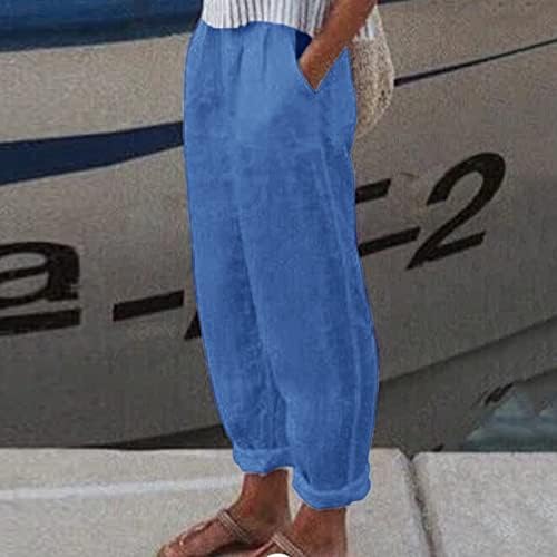 Calça de carga feminina míshui com bolsos mulheres calças sólidas calças de perna larga de cintura larga de calça de perna