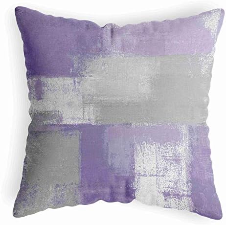 Lucasng Abstract Purple Throw Pillow Capa para quarto, capa de travesseiro cinza para sala de estar, capa de travesseiro