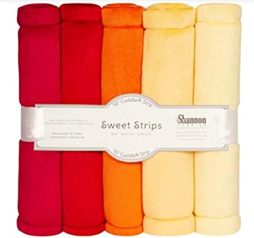 Shannon Fabrics Solid Cuddle Strips 5pk Sunset